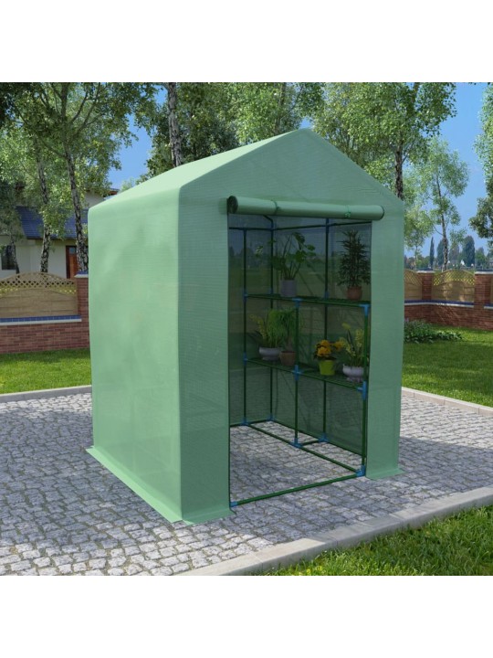 Skleník s policemi ocel 143 x 143 x 195 cm