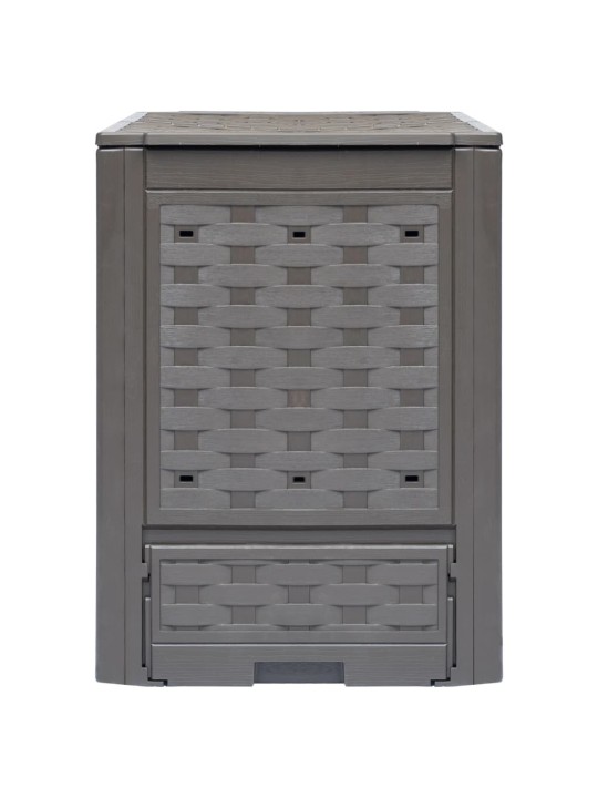 Zahradní kompostéry 2 ks hnědé 60x60x83 cm 600 l plast ratan