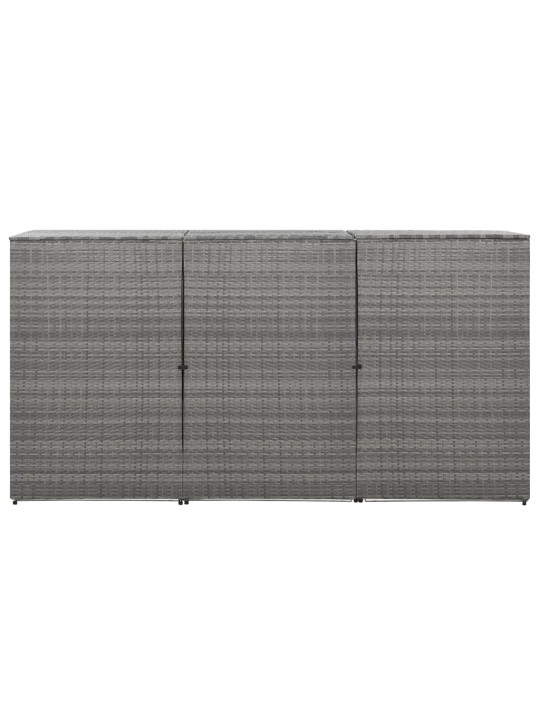 Trojitý přístřešek na popelnice uhlový 229x78x120 cm polyratan
