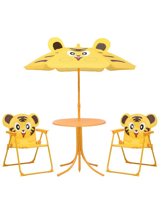 3dílný dětský zahradní bistro set se slunečníkem žlutý