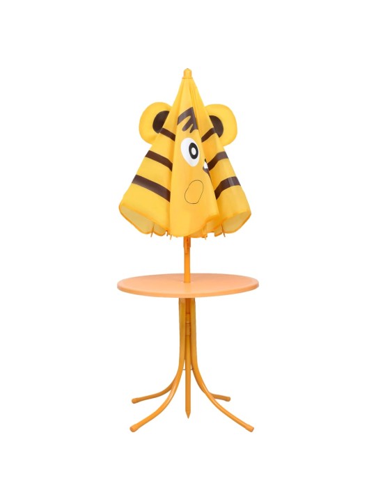 3dílný dětský zahradní bistro set se slunečníkem žlutý