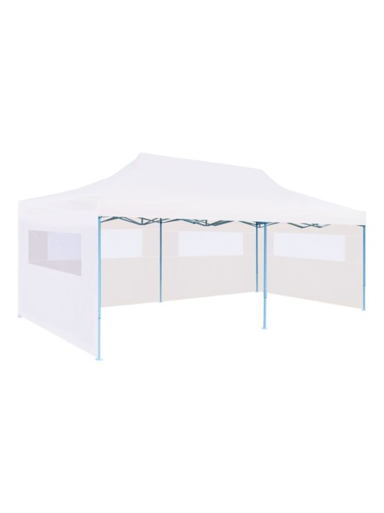 Skládací nůžkový stan s bočními stěnami 3 x 6 m ocel bílý