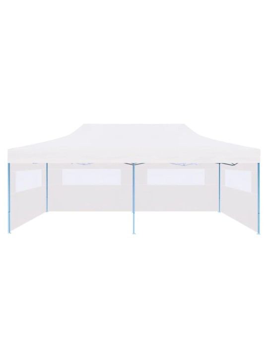 Skládací nůžkový stan s bočními stěnami 3 x 6 m ocel bílý