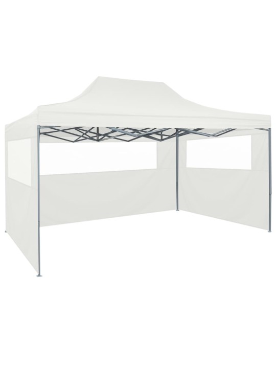 Skládací party stan se 3 stěnami 3 x 4,5 m bílý