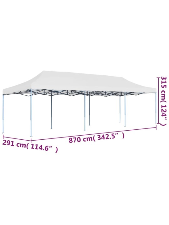 Skládací nůžkový party stan 3 x 9 m bílý