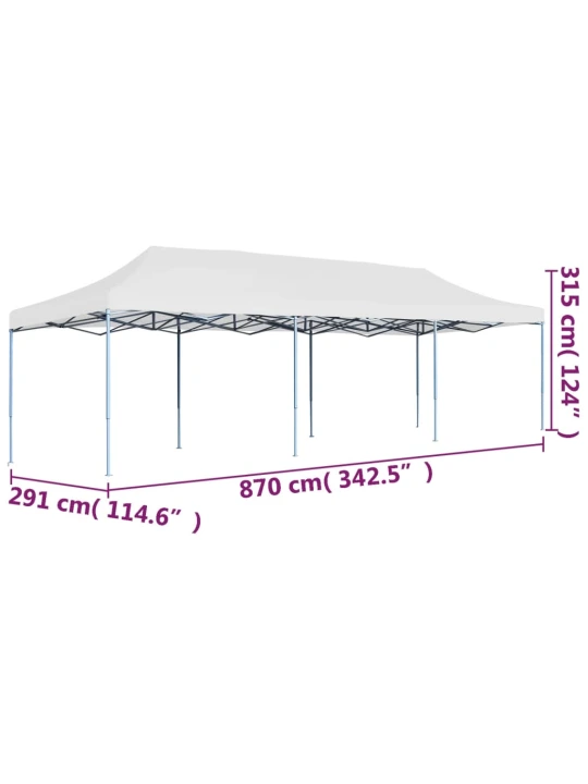 Skládací nůžkový party stan 3 x 9 m bílý