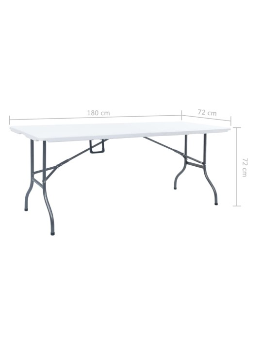 Skládací zahradní stůl bílý 180 x 72 x 72 cm hdpe
