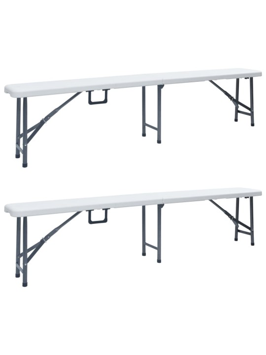 Skládací zahradní lavice 2 ks 180 cm hdpe bílé