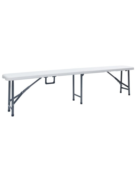 Skládací zahradní lavice 2 ks 180 cm hdpe bílé