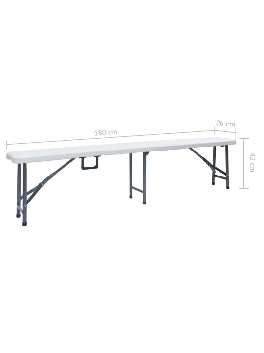 Skládací zahradní lavice 2 ks 180 cm hdpe bílé