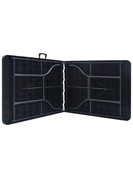 Skládací zahradní stůl černý 180x75x72 cm hdpe imatace ratan