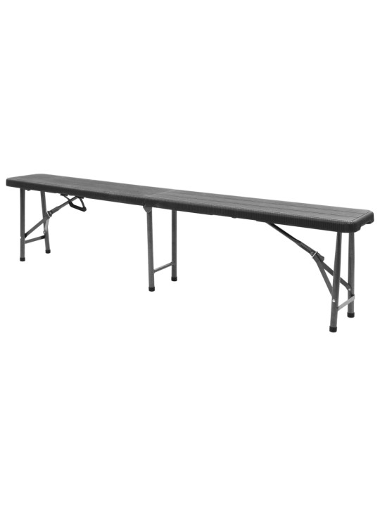 Skládací zahradní lavice 2 ks 180 cm hdpe černé