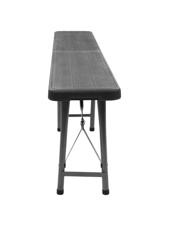 Skládací zahradní lavice 2 ks 180 cm hdpe černé