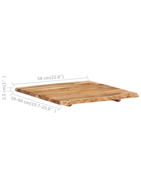 Stolní deska masivní akáciové dřevo 58 x (50–60) x 2,5 cm