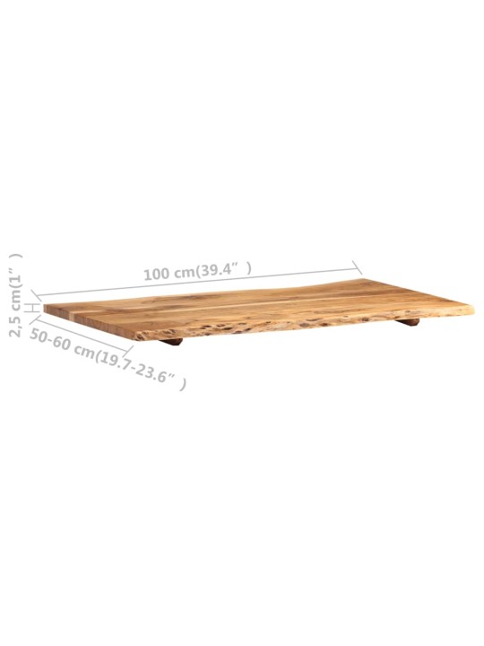 Stolní deska masivní akáciové dřevo 100 x (50–60) x 2,5 cm