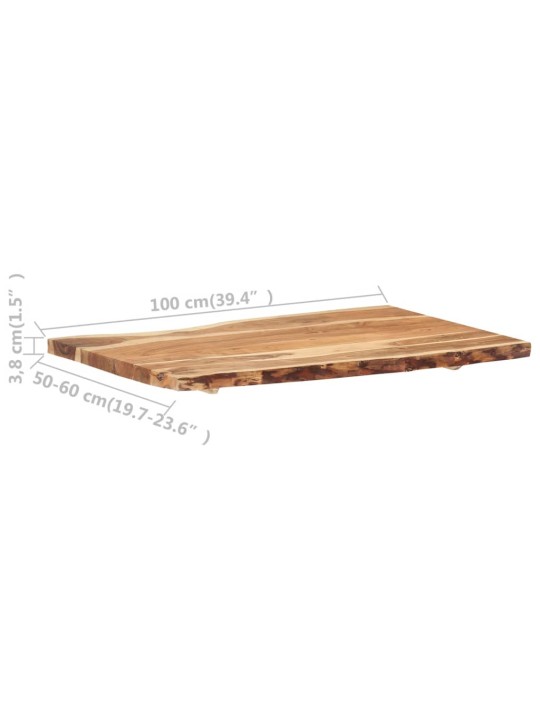 Stolní deska masivní akáciové dřevo 100 x (50–60) x 3,8 cm