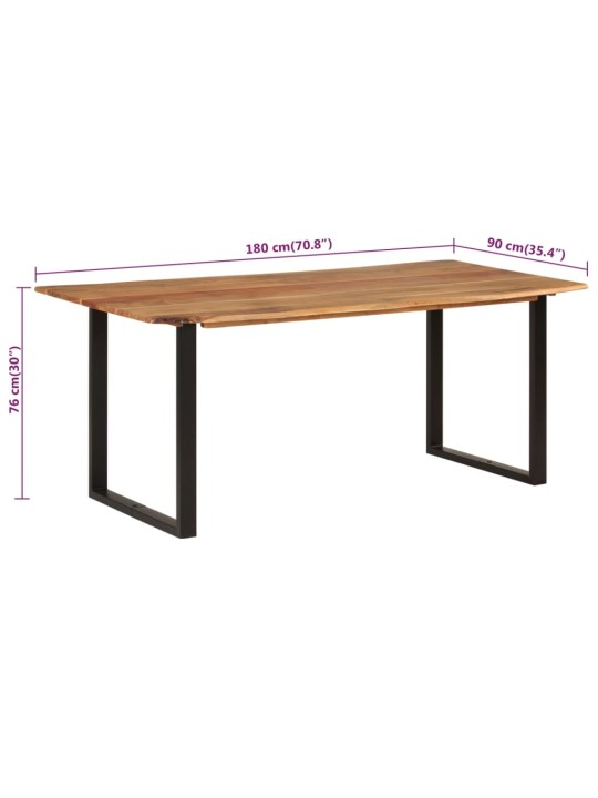 Jídelní stůl 180 x 90 x 76 cm masivní akáciové dřevo