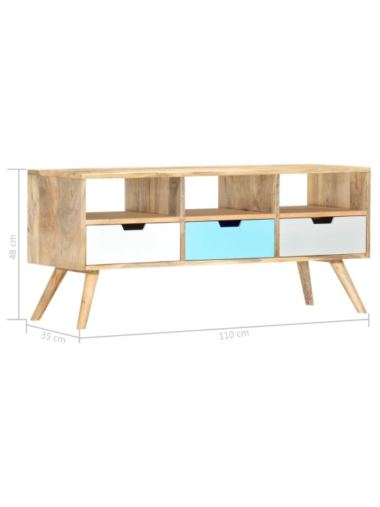 TV stolek 110 x 35 x 48 cm masivní mangovníkové dřevo