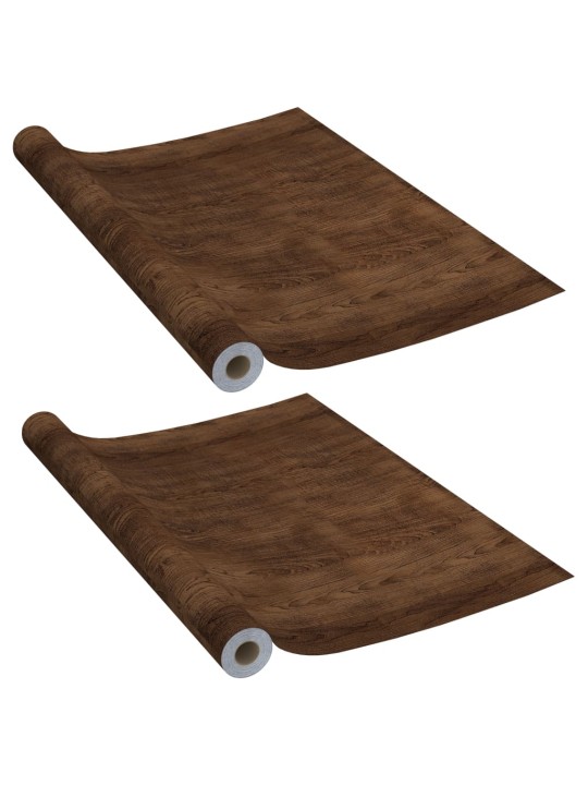 Samolepící tapety na dveře 2 ks tmavý dub 210 x 90 cm PVC