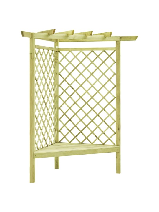 Rohová pergola s lavicí 130x130x197 cm impregnovaná borovice