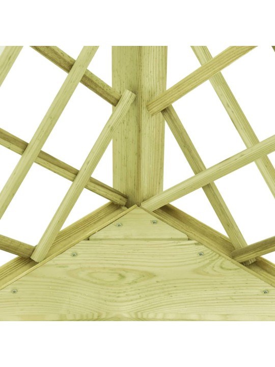 Rohová pergola s lavicí 130x130x197 cm impregnovaná borovice