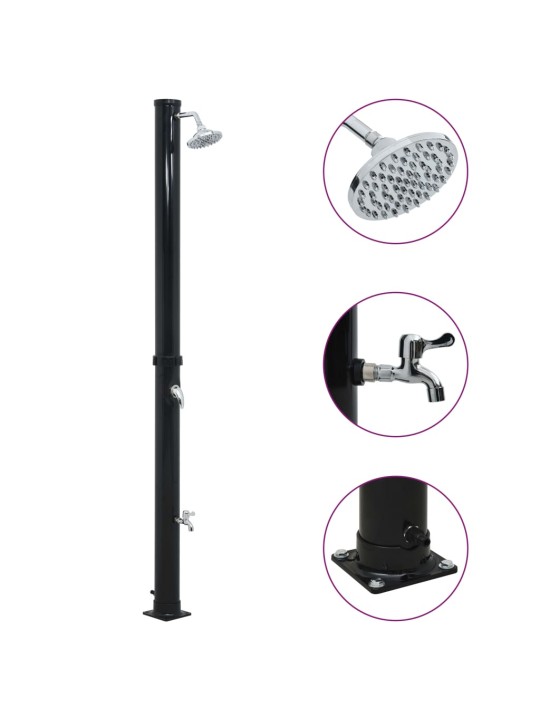 Solární sprcha černá 220 cm 20 l