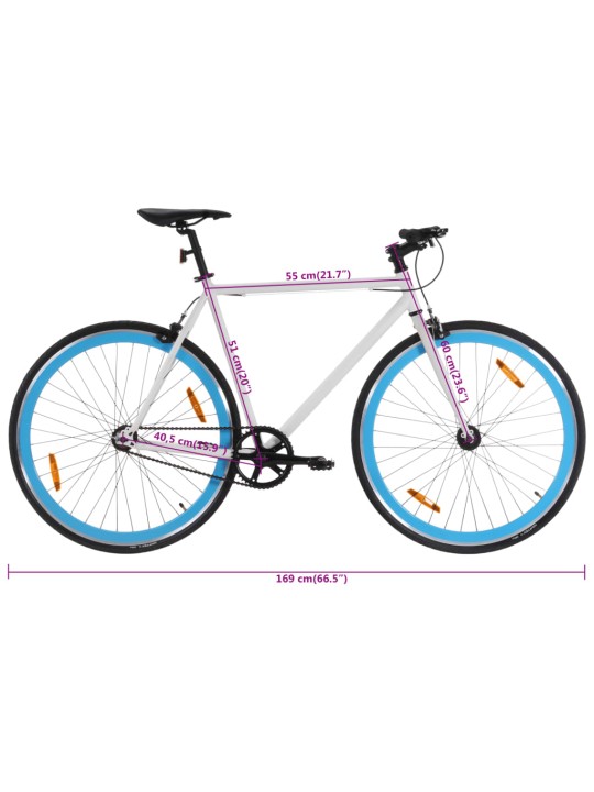 Kolo s pevným převodem bílé a modré 700c 51 cm