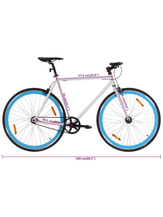 Kolo s pevným převodem bílé a modré 700c 55 cm