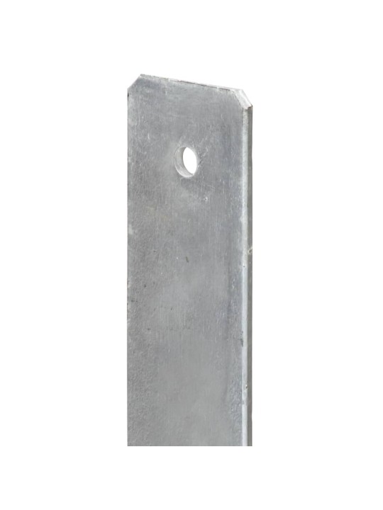 Plotové kotvy 6 ks stříbrné 7 x 6 x 60 cm pozinkovaná ocel