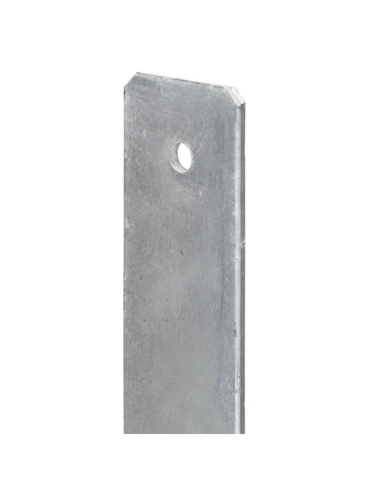 Plotové kotvy 6 ks stříbrné 10 x 6 x 60 cm pozinkovaná ocel