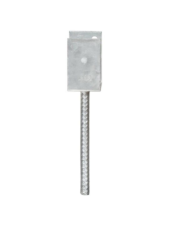 Plotové kotvy 6 ks stříbrné 9 x 6 x 30 cm pozinkovaná ocel