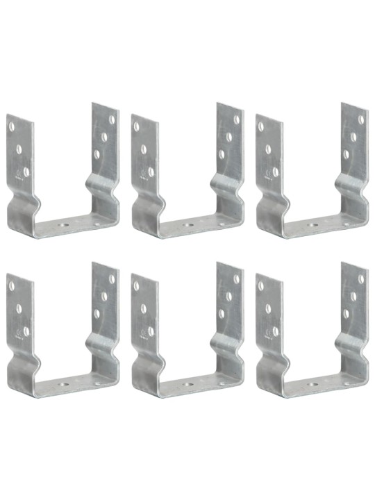 Plotové kotvy 6 ks stříbrné 12 x 6 x 15 cm pozinkovaná ocel