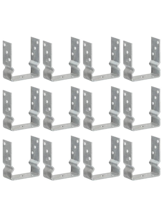 Plotové kotvy 12 ks stříbrné 12x6x15 cm pozinkovaná ocel