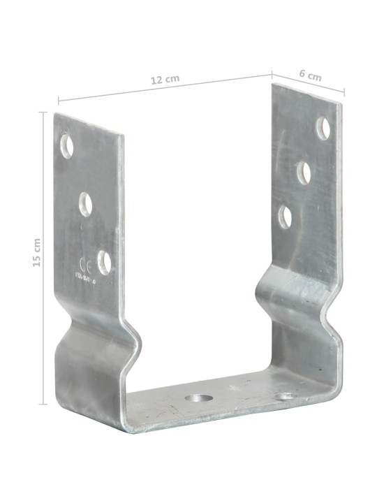 Plotové kotvy 12 ks stříbrné 12x6x15 cm pozinkovaná ocel