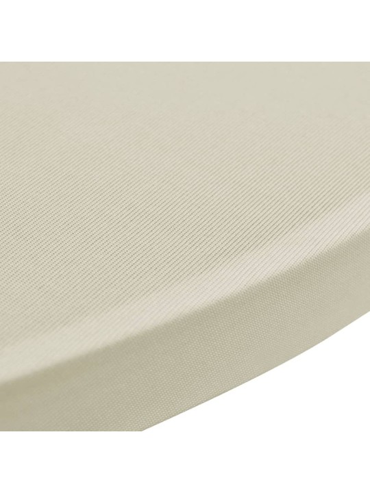 Návlek na koktejlový stůl Ø 80 cm krémový strečový 4 ks