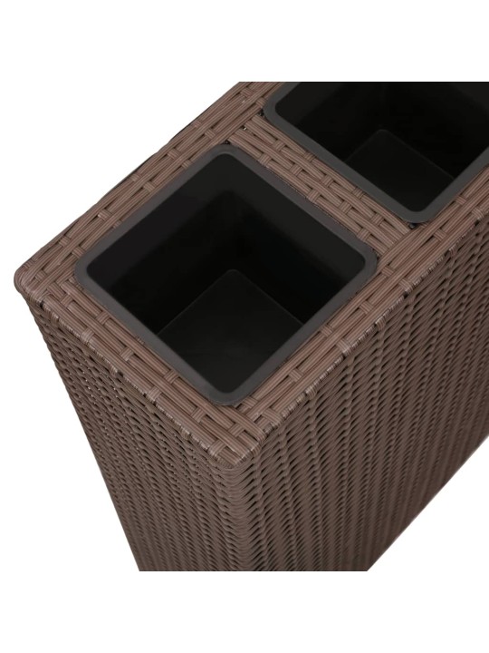 Zahradní vyvýšený záhon se 4 květináči 2 ks polyratan hnědý