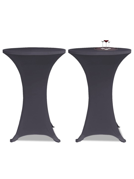 Strečový návlek na stůl 4 ks 60 cm antracitový
