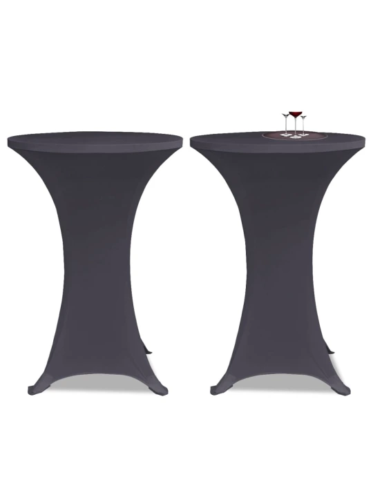 Strečový návlek na stůl 4 ks 60 cm antracitový