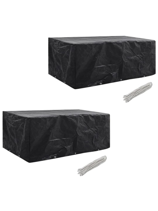 Plachty na zahradní nábytek 2 ks polyratan 10 oček 229 x 113 cm