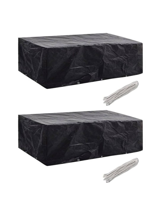 Plachty na zahradní nábytek 2 ks polyratan 10 oček 300 x 140 cm