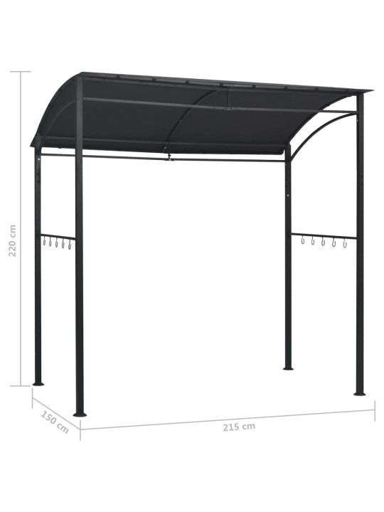 Grilovací altán 215 x 150 x 220 cm antracitový ocel