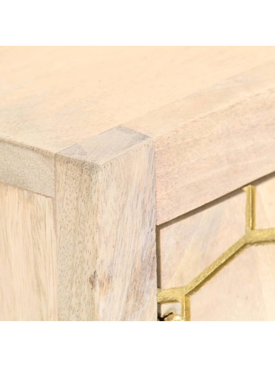 Příborník zlatý 120 x 30 x 75 cm masivní mangovníkové dřevo