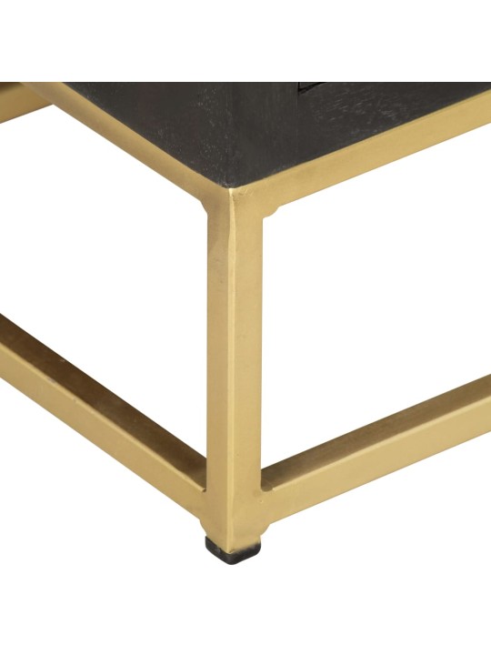 Komoda se zásuvkami černá a zlatá 45x30x105cm masivní mangovník