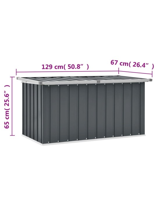 Zahradní úložný box šedý 129 x 67 x 65 cm