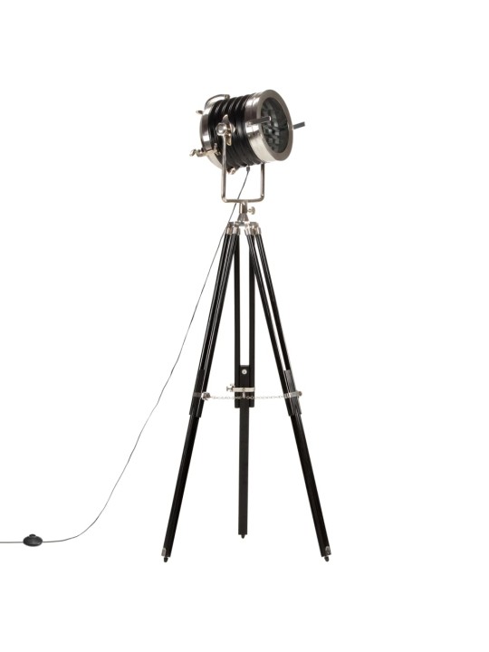 Stojací lampa na stativu černá masivní mangovník 171 cm