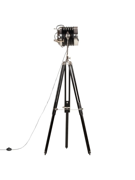 Stojací lampa na stativu černá masivní mangovník 171 cm