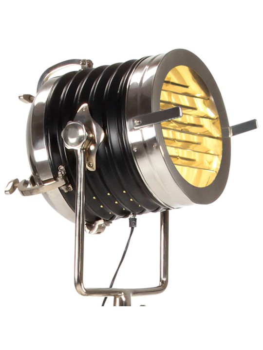 Stojací lampa na stativu černá masivní mangovník 171 cm