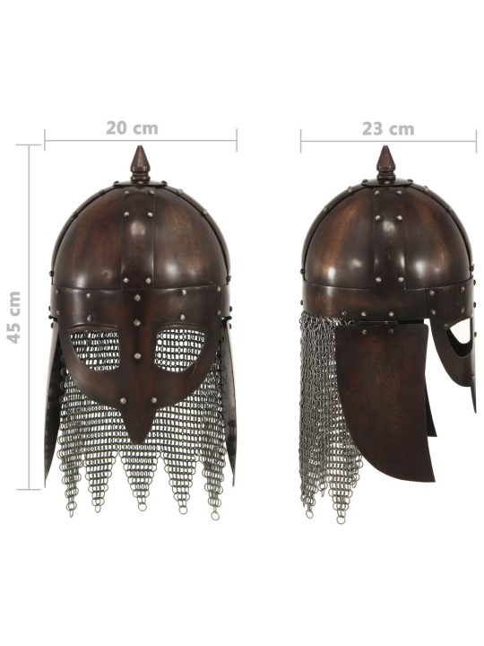 Vikingská válečnická přilba pro LARPy replika měděná ocel