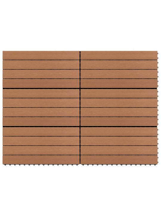WPC dlaždice 60 x 30 cm 6 ks 1 m² hnědé