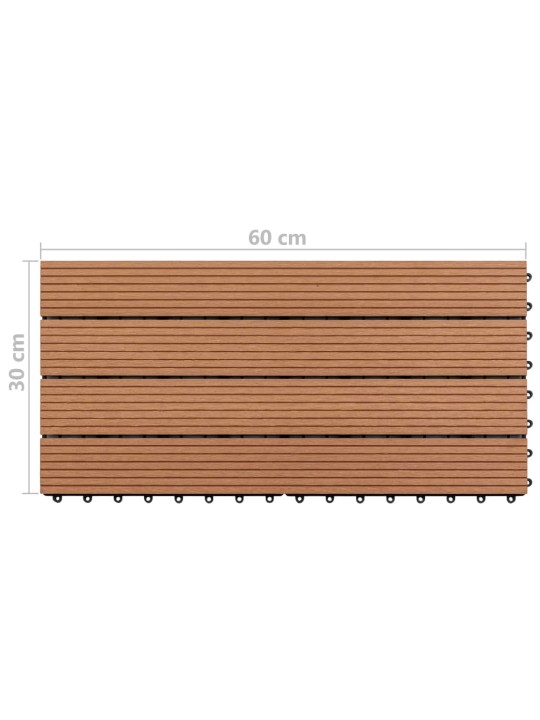 WPC dlaždice 60 x 30 cm 6 ks 1 m² hnědé